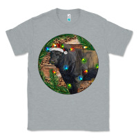 Heather Grey Black Angus Bull with Christmas Lights Classic Tee - RanaPortraitStore