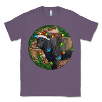 Lavender Black Angus Bull with Christmas Lights Classic Tee - RanaPortraitStore