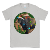 Moon Dust Black Angus Bull with Christmas Lights Classic Tee - RanaPortraitStore