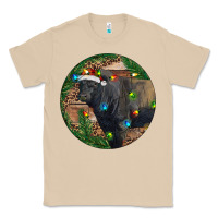 Mushroom Black Angus Bull with Christmas Lights Classic Tee - RanaPortraitStore