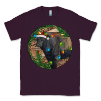 Plum Black Angus Bull with Christmas Lights Classic Tee - RanaPortraitStore