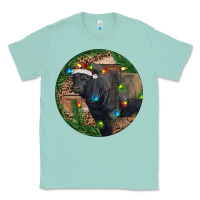 Seafoam Black Angus Bull with Christmas Lights Classic Tee - RanaPortraitStore