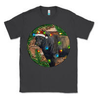 Smoke Black Angus Bull with Christmas Lights Classic Tee - RanaPortraitStore