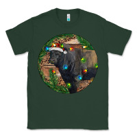 Sports Green Black Angus Bull with Christmas Lights Classic Tee - RanaPortraitStore