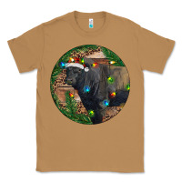 Toasted Coconut Black Angus Bull with Christmas Lights Classic Tee - RanaPortraitStore