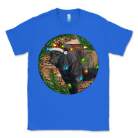 True Royal Black Angus Bull with Christmas Lights Classic Tee - RanaPortraitStore