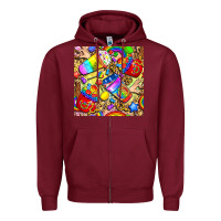 Burgundy lgbtq pride coffee cups with leopard seamless pattern bbs Zipper Hoodie - BundleAndBundleShop