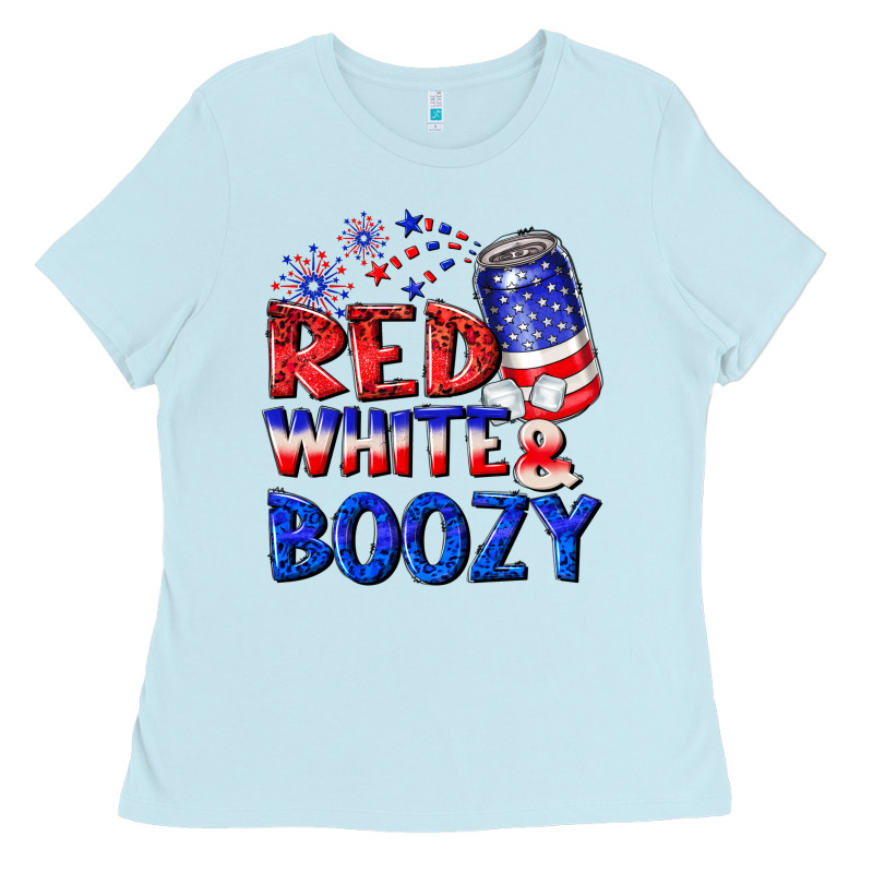 Red White Boozy Ladies Tee by NancyCooperArtShop | Teevron