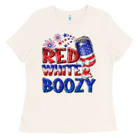 Bone red white boozy Ladies Tee - NancyCooperArtShop
