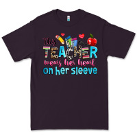 Plum this teacher wears her her on her sleeve Premium Tee - NancyCooperArtShop