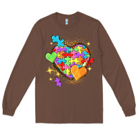 Chestnut Autism hearts Long Sleeve Tee - NancyCooperArtShop