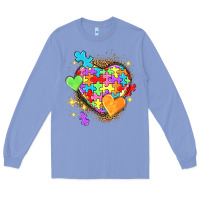 Colony Blue Autism hearts Long Sleeve Tee - NancyCooperArtShop