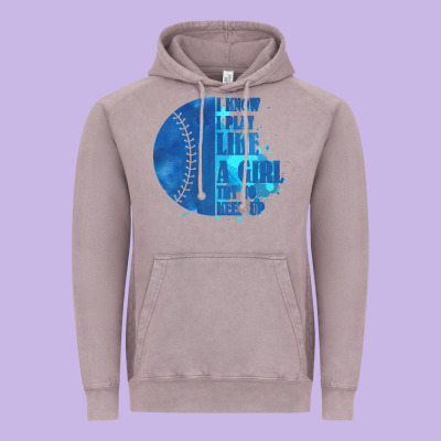 I Know I Play Like A Girl Try To Keep Up Softball Vintage Hoodie Designed By Bettercallsaul