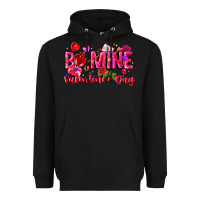 Black Be Mine Valentines Day Heavyweight Hoodie - CowhideDigitalArt