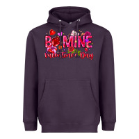 Plum Be Mine Valentines Day Heavyweight Hoodie - CowhideDigitalArt