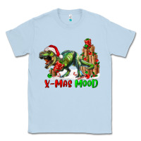 Dusty Blue T- Rex X-Mas Mood Classic Tee - RanaPortraitStore