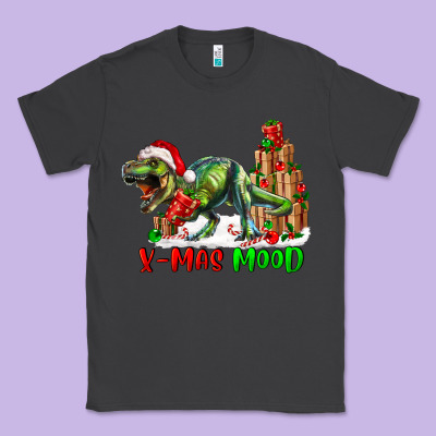 T- Rex X-mas Mood Classic Tee Designed By Ranaportraitstore