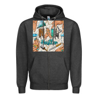 Hail Hustler And Nail Art Hands With Glitter Polish Seamless Pattern B Zipper Hoodie | Teevron