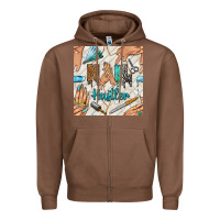 Chestnut hail hustler and nail art hands with glitter polish seamless pattern b Zipper Hoodie - BundleAndBundleShop