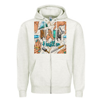 Oatmeal Heather hail hustler and nail art hands with glitter polish seamless pattern b Zipper Hoodie - BundleAndBundleShop