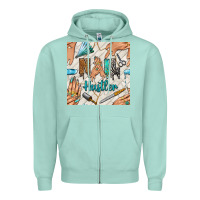 Seafoam hail hustler and nail art hands with glitter polish seamless pattern b Zipper Hoodie - BundleAndBundleShop