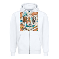 White hail hustler and nail art hands with glitter polish seamless pattern b Zipper Hoodie - BundleAndBundleShop