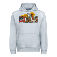 Heather Grey mom boots hat and sunflower Urban Hoodie - Artiststas