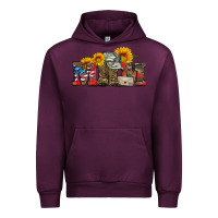 Mauve Wine mom boots hat and sunflower Urban Hoodie - Artiststas