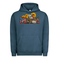 Pigment Midnight Navy mom boots hat and sunflower Urban Hoodie - Artiststas