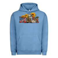 Pigment Pebble Blue mom boots hat and sunflower Urban Hoodie - Artiststas