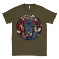 Army Green Black Angus Calf Christmas Classic Tee - RanaPortraitStore