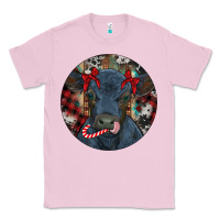 Bubblegum Pink Black Angus Calf Christmas Classic Tee - RanaPortraitStore
