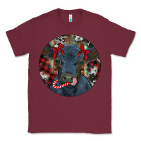 Burgundy Black Angus Calf Christmas Classic Tee - RanaPortraitStore