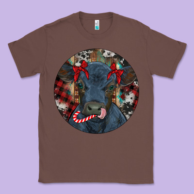 Black Angus Calf Christmas Classic Tee Designed By Ranaportraitstore