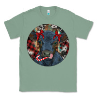 Sage Black Angus Calf Christmas Classic Tee - RanaPortraitStore