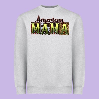 American Mama  Mother's Day Heavyweight Sweatshirt Designed By Cowgirlartshop
