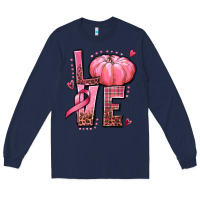 Navy love cancer pumpkin Long Sleeve Tee - texasbilliewilder