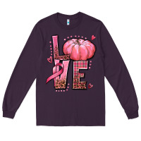 Plum love cancer pumpkin Long Sleeve Tee - texasbilliewilder