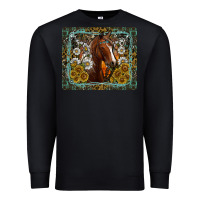 Black Western Horse Mouse Pad Premium Sweatshirt - CowhideDigitalArt
