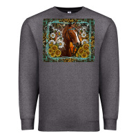 Charcoal Heather Western Horse Mouse Pad Premium Sweatshirt - CowhideDigitalArt