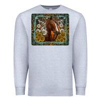 Heather Grey Western Horse Mouse Pad Premium Sweatshirt - CowhideDigitalArt