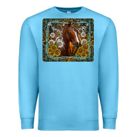 Ocean Blue Western Horse Mouse Pad Premium Sweatshirt - CowhideDigitalArt