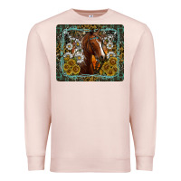 Pale Pink Western Horse Mouse Pad Premium Sweatshirt - CowhideDigitalArt