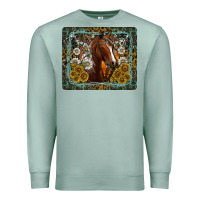 Seafoam Western Horse Mouse Pad Premium Sweatshirt - CowhideDigitalArt