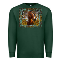 Sports Green Western Horse Mouse Pad Premium Sweatshirt - CowhideDigitalArt