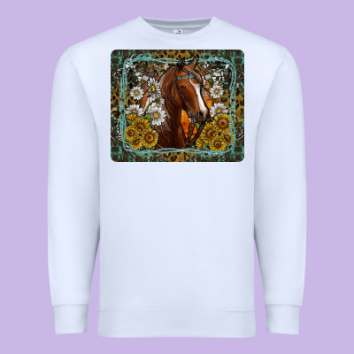Western Horse Mouse Pad Premium Sweatshirt Designed By Cowhidedigitalart