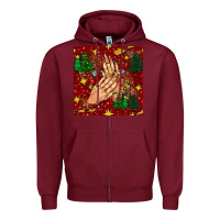 Burgundy christmas nails and trees with leopard and plaid seamless pattern bbs Zipper Hoodie - BundleAndBundleShop