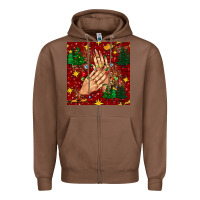 Chestnut christmas nails and trees with leopard and plaid seamless pattern bbs Zipper Hoodie - BundleAndBundleShop