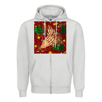 Dove Grey christmas nails and trees with leopard and plaid seamless pattern bbs Zipper Hoodie - BundleAndBundleShop
