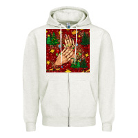 Oatmeal Heather christmas nails and trees with leopard and plaid seamless pattern bbs Zipper Hoodie - BundleAndBundleShop